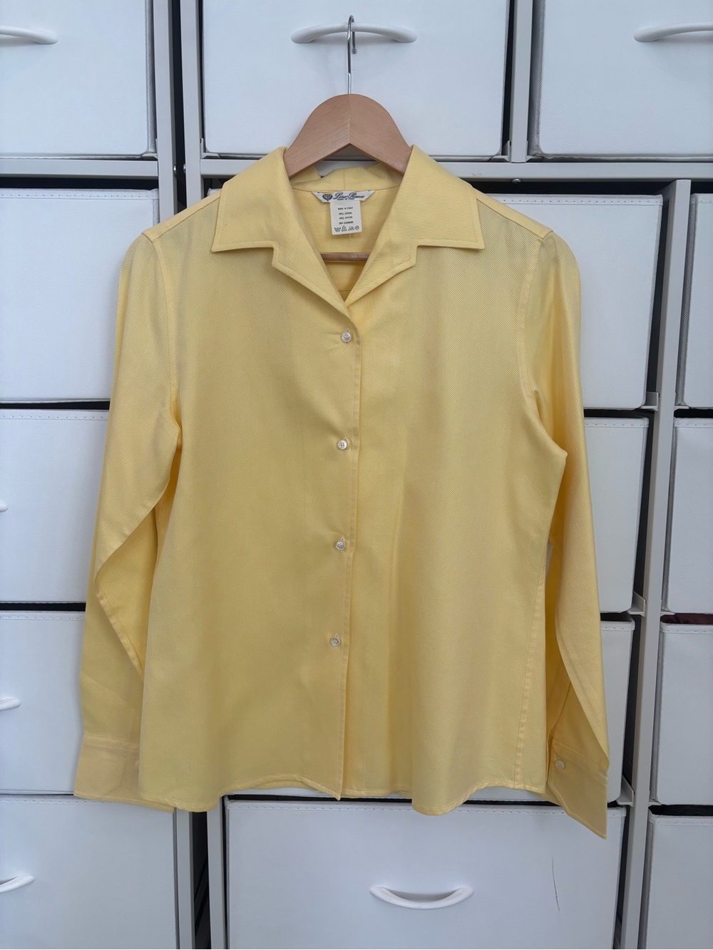 Loro Piana Light Yellow Cotton Button-Down Blouse